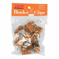 JAM Paper 1.25" Colorful Binder Clips, 30ct. Orange