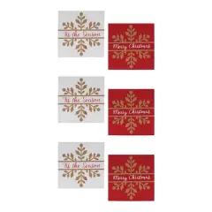 11.75" Snowflake Christmas Season Sign D&eacute;cor Set
