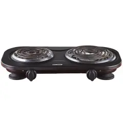 Brentwood Black 1,500 Watt Double Electric Burner