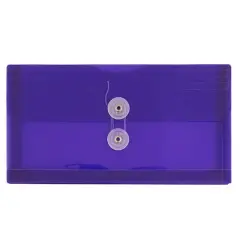 JAM Paper #10 Plastic Envelopes with Button & String Tie Closure, 12ct. Purple