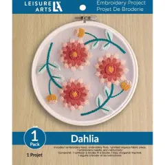 Leisure Arts&reg; 6" Dahlia Embroidery Kit