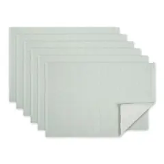 DII&reg; Misty Blue Dobby Dots Rib Placemat (Set of 6)