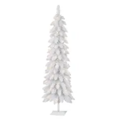 4ft. Pre-Lit White Artificial Alpine Pencil Tree, Clear Lights
