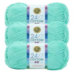 3 Pack Lion Brand&reg; 24/7 Cotton&reg; DK Yarn Fresh Mint