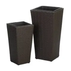 Summerfield Terrace Tuscany Wicker Tall Planter Set