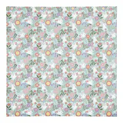 Pastel Bunny Floral Pattern 10" x 10" Cotton Twill Napkin