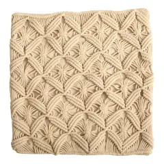 18" Bohemian Diamond Woven Macram&eacute; Pillow Cover