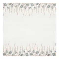Shell & Coral Border Cotton Twill Napkin Blue/Blush/White