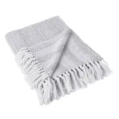 DII&reg; Gray Herringbone Stripe Throw