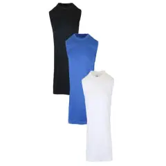 Galaxy by Harvic Performance Men's Muscle T-Shirt 3 Pack Black/Medium Blue/White