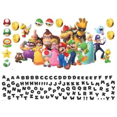 RoomMates Super Mario Giant Peel & Stick Wall Decal with Alphabet