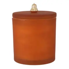 14oz. Scented Fall Icon Filled Candle in Frosted Glass Jar by Ashland&reg; Spiced Pumpkin/Gourd Figure