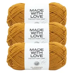 3 Pack Lion Brand&reg; Tom Daley Made with Love&trade; The Cottony One&trade; Yarn Flaming Amber