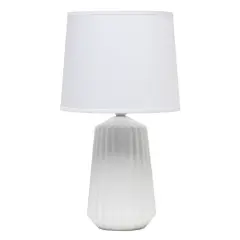 Simple Designs 17.4" Off White Pleated Base Table Lamp