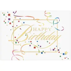 JAM Paper 5.625" x 7.875" Happy Birthday Squares Birthday Cards & Envelopes, 25ct.
