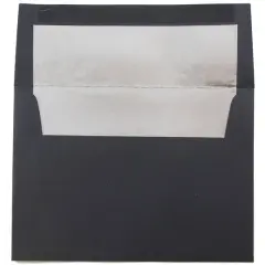 JAM Paper 4.75" x 6.5" Foil Lined Invitation Envelopes, 50ct. Black Linen with Silver Foil