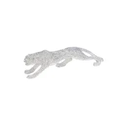 23" Silver Glam Leopard Sculpture