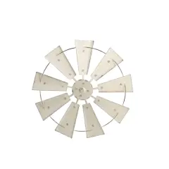 Glitzhome&reg; 22" Beige Metal Wind Spinner Wall D&eacute;cor
