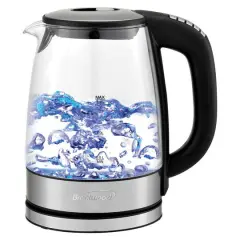 Brentwood 1.79qt. Cordless Digital Glass Electric Kettle with 6 Precise Temperature Presets and Swivel Base