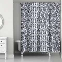 Leaf Shower Curtain Navy