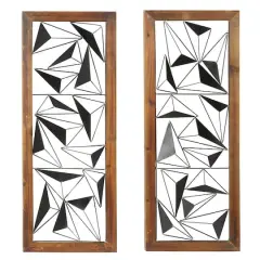 Black & White Geometric Metal Wall Art Set, 2ct.