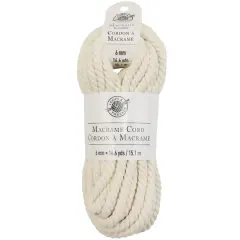 Macram&eacute; Cotton Cord by Loops & Threads&reg;, 50ft. Natural