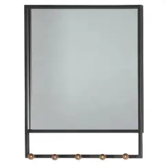 24" Black Industrial Metal Wall Mirror