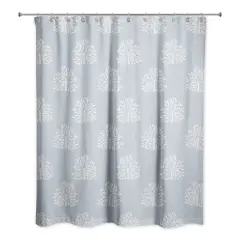 Blooming Bush Shower Curtain, 71" x 74" Blue