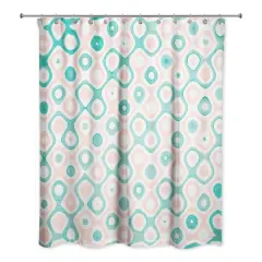 Circles Shower Curtain Pink/Green