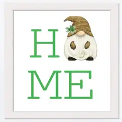 Home Gnome 16" x 20" White Framed Print Under Plexiglass