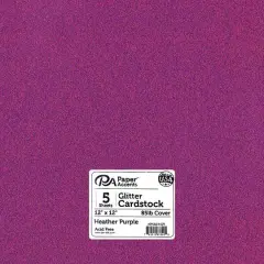 PA Paper&trade; Accents 12" x 12" Glitter Cardstock, 5 Sheets Heather Purple