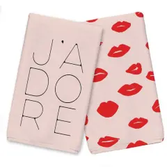 J'adore Lips Tea Towel Set of 2