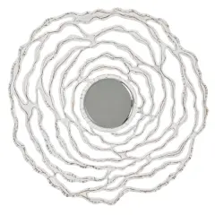 45" White Coastal Wood Wall Mirror