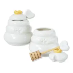 Kate Aspen&reg; Bee Hive Ceramic Mini Honey Jar & Dipper Set, 2ct.