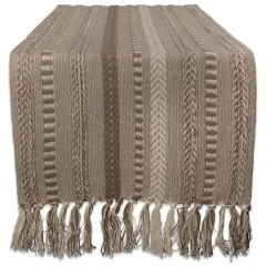 DII&reg; 108" Braided Stripe Table Runner Stone
