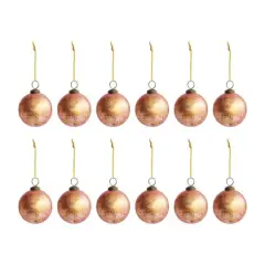 Hello Honey&reg; 12 Pack 4" Distressed Pink Glass Ball Ornaments