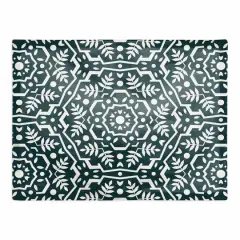 Folk Floral Teal 18" x 14" Cotton Twill Placemat