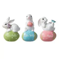 Glitzhome&reg; 4.5" Easter Bunny Table D&eacute;cor Set