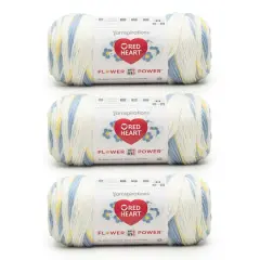3 Pack Red Heart&reg; All In One Flower Power&trade; Yarn Forget Me Not
