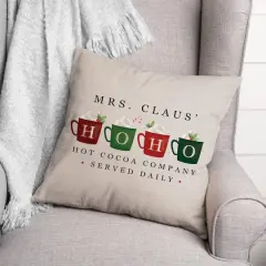 Mrs Claus Hoho Cocoa 18x18 Throw Pillow