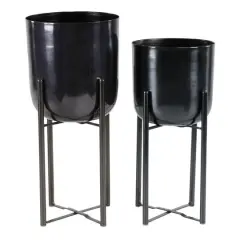 CosmoLiving by Cosmopolitan Black Metal Glam Planter Set