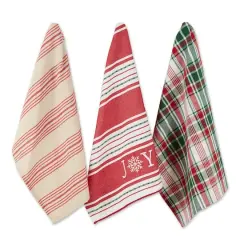 DII&reg; Assorted Joy Snowflake Dishtowel Set