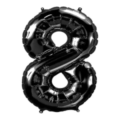 34" Black Number Foil Balloon 8