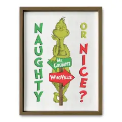 24" The Grinch Naughty or Nice Framed Print Brown