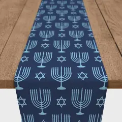 Menorah Print 16x72 Cotton Twill Runner