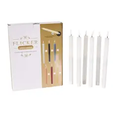 11" Flameless Wax Candles with Remote Control, 6ct. White