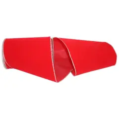 The Ribbon Roll 6" x 10yd. Velvet Wired Ribbon Red/Silver