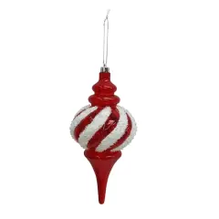 10.25" Red & White Tinsel Twist Jumbo Finial Ornament by Ashland&reg;