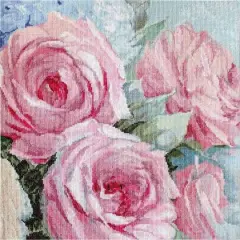 Letistitch Pale Pink Roses Counted Cross Stitch Kit