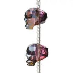 Gunmetal Faceted Glass Skull Beads by Bead Landing&trade;, 20mm